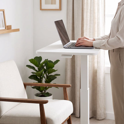 Adjustable Standing Desk with Castors – White, 60×40 cm