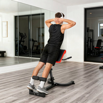 Verstellbare Hantelbank aus Stahl – Rot/Schwarz, Heimfitnessstudio