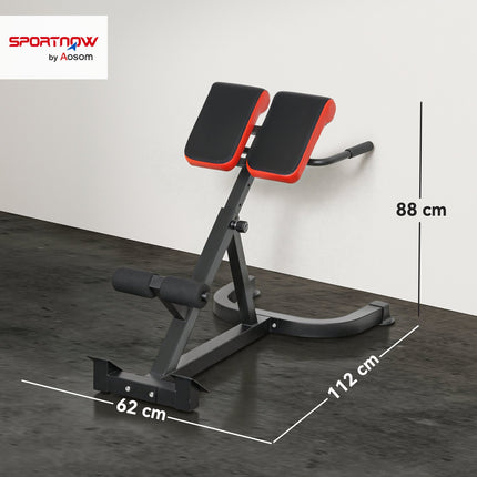 Verstellbare Hantelbank aus Stahl – Rot/Schwarz, Heimfitnessstudio