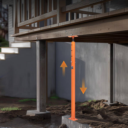 Adjustable Steel Jack Post, 53–93 in, 18,000 lb