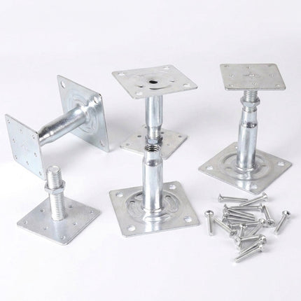 Adjustable Steel Post Supports, Set of 4 – Silver