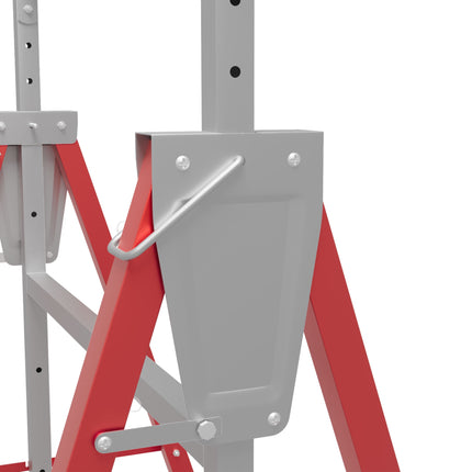 Adjustable Steel Sawhorse Set, Red, 200kg Capacity