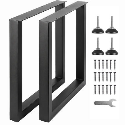 Adjustable Steel Table Legs, 28 Inch, Set of 2, Black