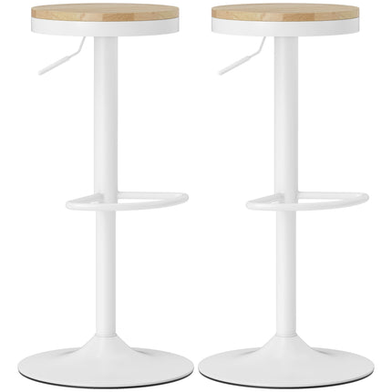 Verstellbare Barhocker mit Drehfunktion, 2er-Set, Holz & Stahl