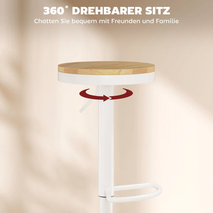 Verstellbare Barhocker mit Drehfunktion, 2er-Set, Holz & Stahl