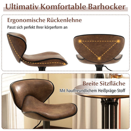 Verstellbare Barhocker mit Rückenlehne, 2er-Set