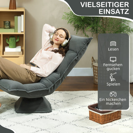 Adjustable Swivel Floor Chair, Dark Grey, 360° Rotation