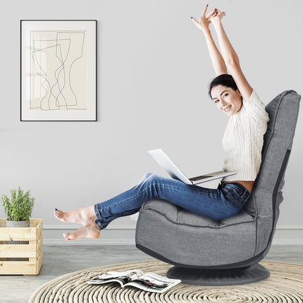 Adjustable Swivel Floor Chair with 5 Recline Positions