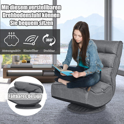 Adjustable Swivel Floor Chair with 5 Recline Positions