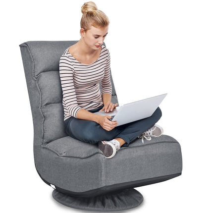 Adjustable Swivel Floor Chair with 5 Recline Positions