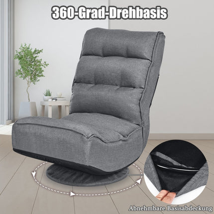 Adjustable Swivel Floor Chair with 5 Recline Positions
