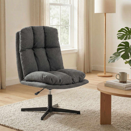 Adjustable Swivel Lounge Chair, 62 cm Seat, Dark Grey