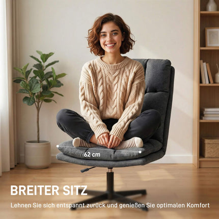 Adjustable Swivel Lounge Chair, 62 cm Seat, Dark Grey