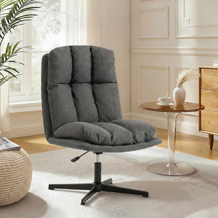 Adjustable Swivel Lounge Chair, 62 cm Seat, Dark Grey