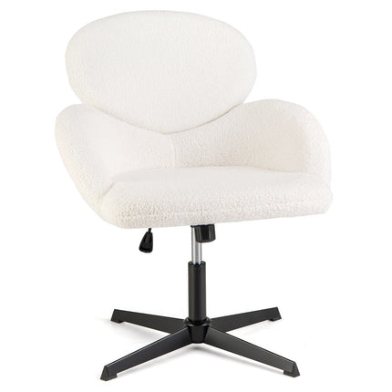 Adjustable Swivel Office Chair with Rocking Function, White