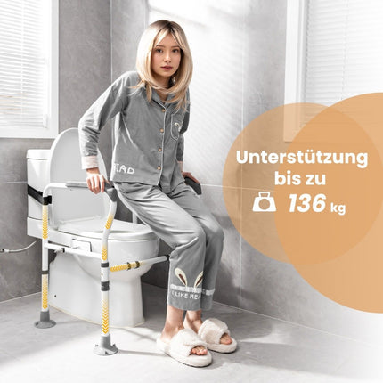 Verstellbare Toiletten-Sicherheitsschiene – 6 Höhen, 2 Breiten, Karbonstahl