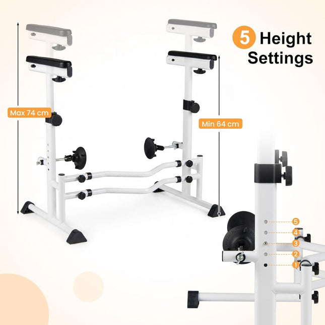 Adjustable Toilet Safety Rail with Non-Slip Handles, Silver