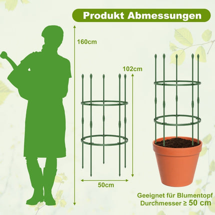 Adjustable Tomato Plant Support Cage Set – 3 Pack, 102 cm