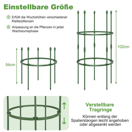Adjustable Tomato Plant Support Cage Set – 3 Pack, 102 cm