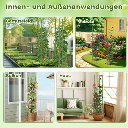 Verstellbares Tomatenpflanzen-Stützset – 2 Stück, Metall, 3 Höhen