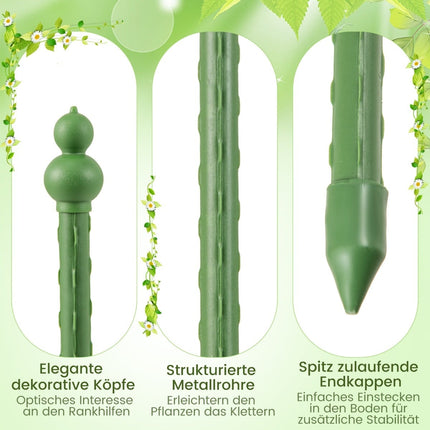 Verstellbares Tomatenpflanzen-Stützset – 2 Stück, Metall, 3 Höhen