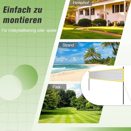 Verstellbares Volleyballnetz-Set mit Ständer, 9,75 m x 90 cm