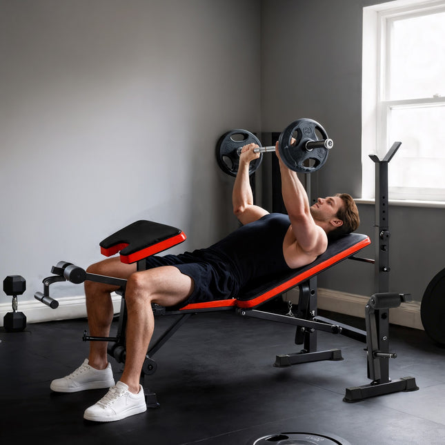 Verstellbare Hantelbank, Multi-Positions-Fitnessstation, Stahl