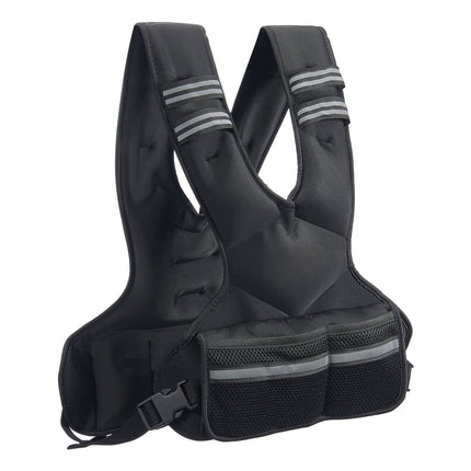 Adjustable Weighted Vest, 11-20 lb, 6 Removable Weights, Reflective