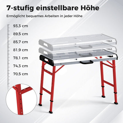 Adjustable Welding Table, 450 kg Capacity, Foldable Design