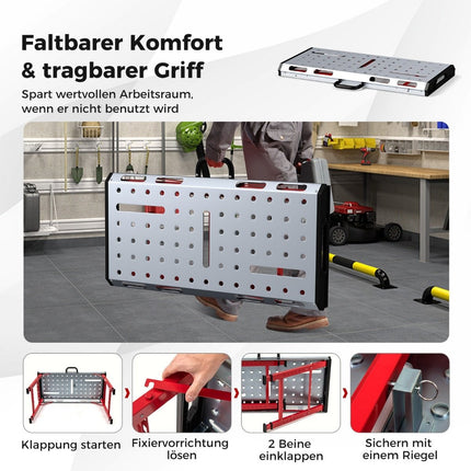 Adjustable Welding Table, 450 kg Capacity, Foldable Design