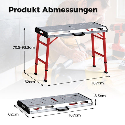 Adjustable Welding Table, 450 kg Capacity, Foldable Design