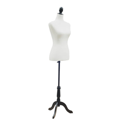 Verstellbarer Mannequin-Torso in Weiß mit Pinienholzsockel