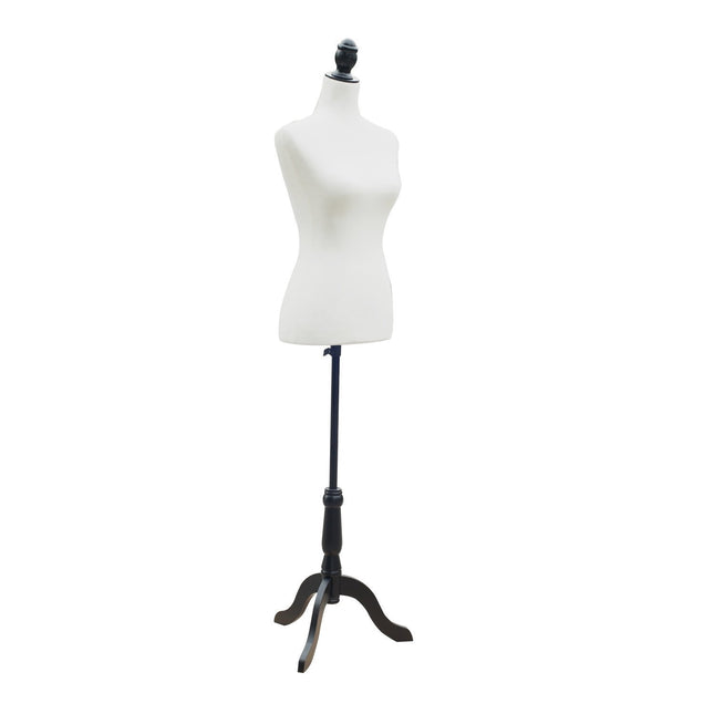 Verstellbarer Mannequin-Torso in Weiß mit Pinienholzsockel