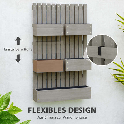 Adjustable Wooden Raised Garden Bed with Trellis, 60x16x100 cm