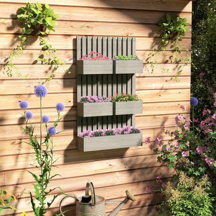 Adjustable Wooden Raised Garden Bed with Trellis, 60x16x100 cm