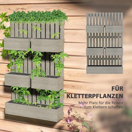 Adjustable Wooden Raised Garden Bed with Trellis, 60x16x100 cm