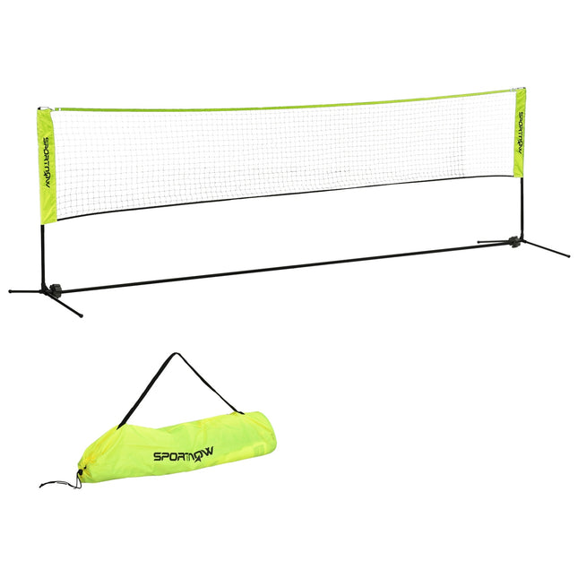 Badmintonnetset opvouwbaar tennisnet, 103/120/155 cm in hoogte verstelbaar indoor outdoor badmintonnet, volleybalnet met transporttas metaal polyester geel