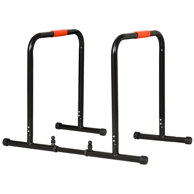 Verstellbare schwarze Stahlstange, Push-up-Station 94/102x62x73 cm
