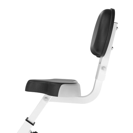 Vélo d'appartement F-Bike avec résistance magnétique réglable sur 8 niveaux, hauteur réglable, acier jaune et blanc, 43 x 97 x 109 cm