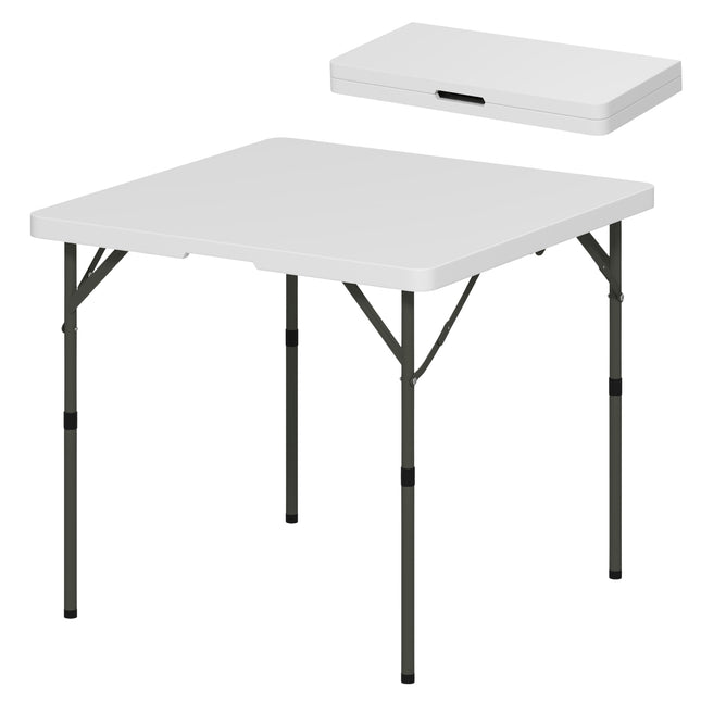 Verstellbarer Klapp-Picknicktisch, Kunststoff & Metall, weiß