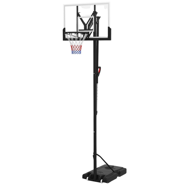 Basketbalring in hoogte verstelbaar 295-365 cm met standaard en wielen, basketbalsysteem voor buiten, stevig staal