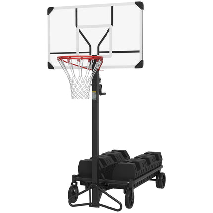 Verstellbarer Outdoor-Basketballkorb mit Rollen, 130–310 cm