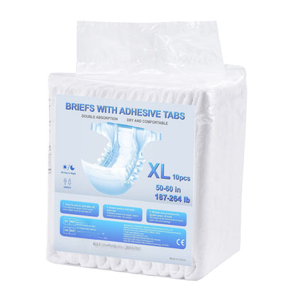 Adult Incontinence Briefs with Tabs, XL, 40 Count, Wetness Indicator