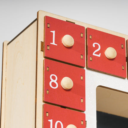 Christmas advent calendar with LED lights, 24 DIY compartments