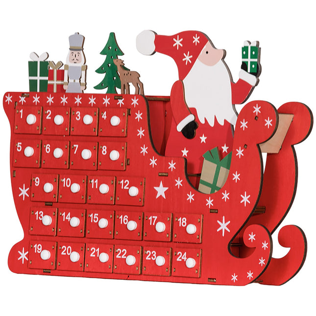 Adventskalender Bastelset - 24 Schachteln, MDF, Rot