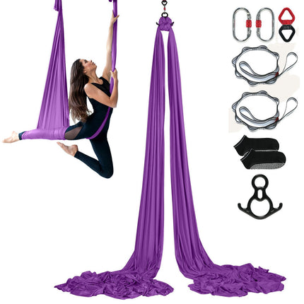 Aerial Yoga Hammock Kit, 8.7 Yards, 100gsm Nylon, Purple