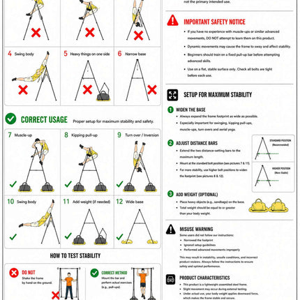 Aerial Yoga Swing Stand, Foldable, 200 kg, 6 m Hammock
