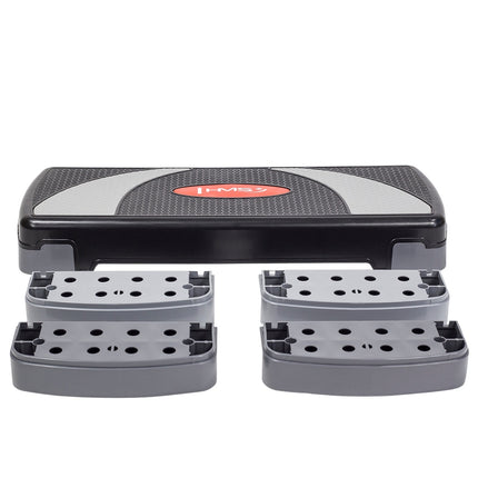 Aerobic-Step-Plattform, Schwarz, Höhenverstellbar