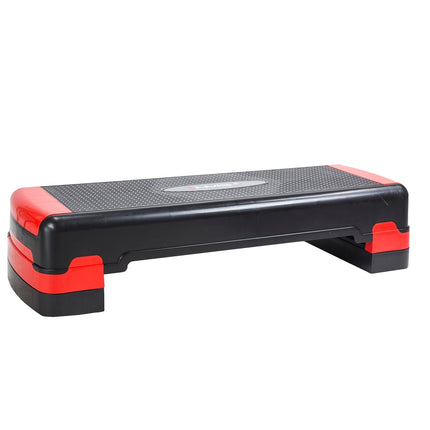 Aerobic Step Platform, Black-Red, Adjustable Height