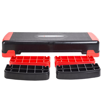 Aerobic Step Platform, Black-Red, Adjustable Height